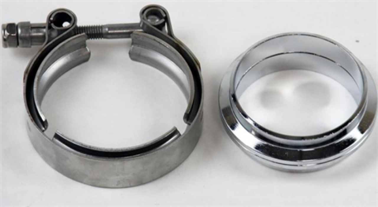 Granatelli 2.25in V-Band Mild Steel Flat Flanges w/Clamp - 308522-M