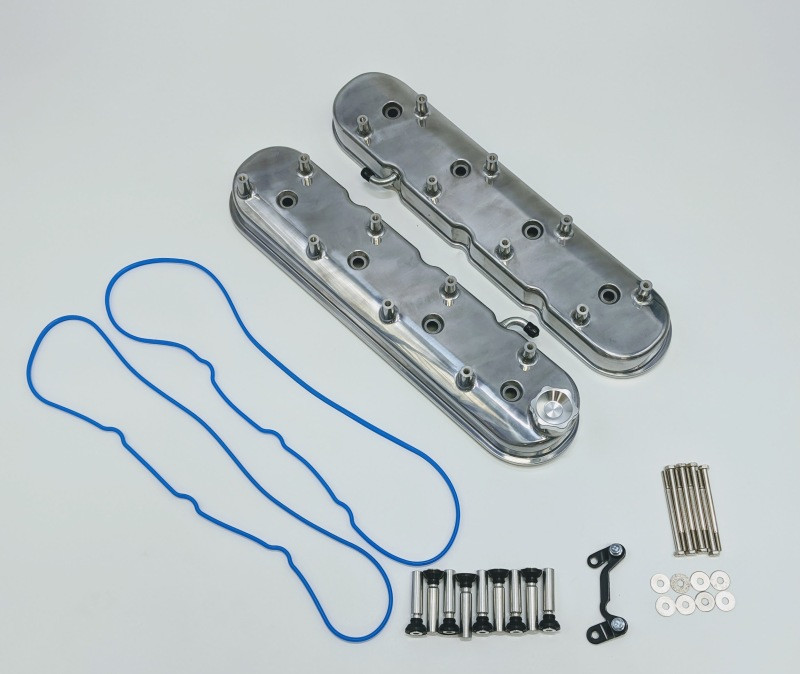 Granatelli 96-22 GM LS Tall Valve Cover w/Integral Angled Coil Mounts - Polished (Pair) - 640361