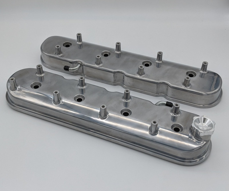 Granatelli 96-22 GM LS Tall Valve Cover w/Integral Angled Coil Mounts - Polished (Pair) - 640361