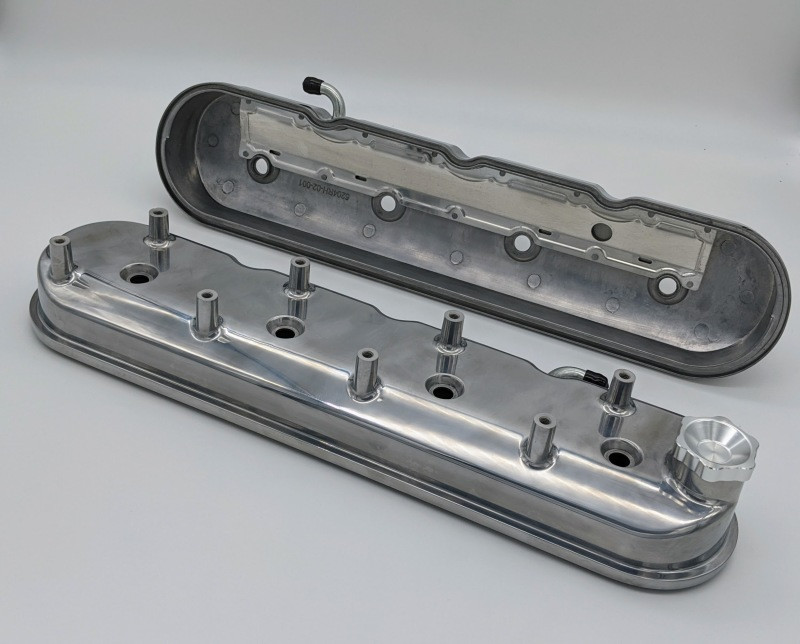 Granatelli 96-22 GM LS Tall Valve Cover w/Integral Angled Coil Mounts - Polished (Pair) - 640361