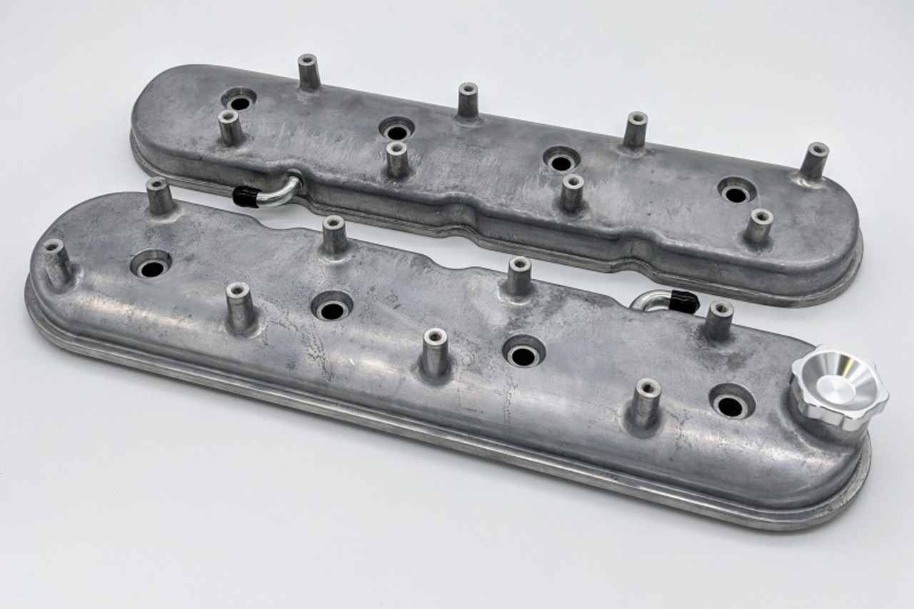 Granatelli 96-22 GM LS Standard Valve Cover w/Angled Coil Mount - Cast Finish (Pair) - 640365