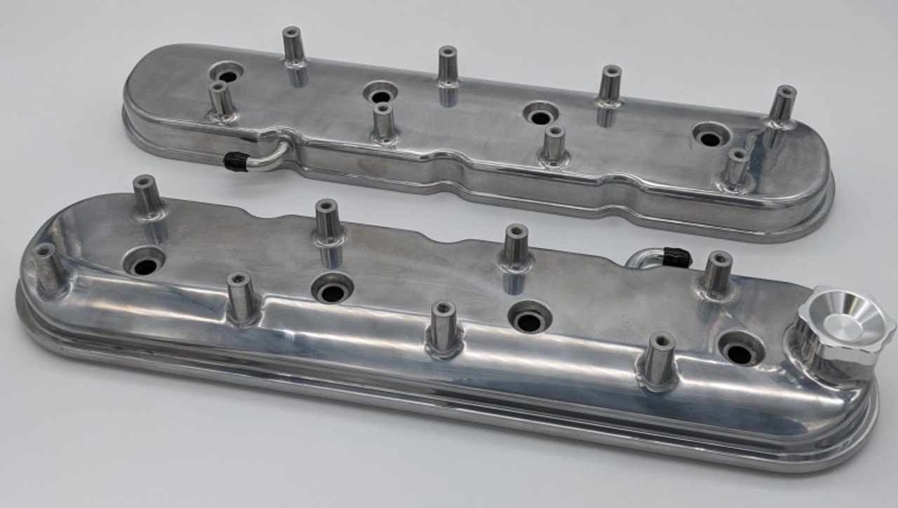 Granatelli 96-22 GM LS Standard Height Valve Cover w/Angled Coil Mount - Polished (Pair) - 640366