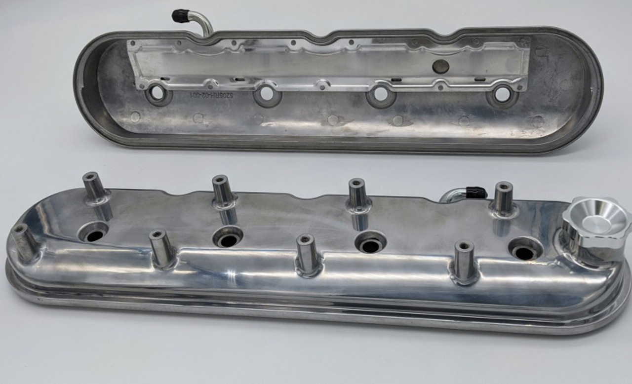 Granatelli 96-22 GM LS Standard Height Valve Cover w/Angled Coil Mount - Polished (Pair) - 640366
