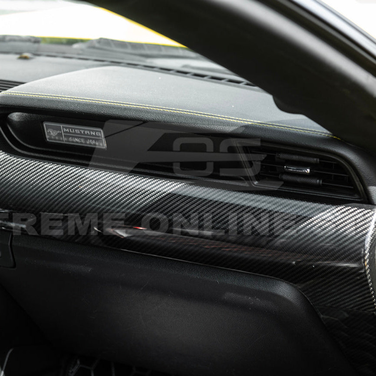 EOS Interior Dashboard Panel Trim 4 Hole - 15-23 Ford Mustang S550 (VENT-1139-BKCF)