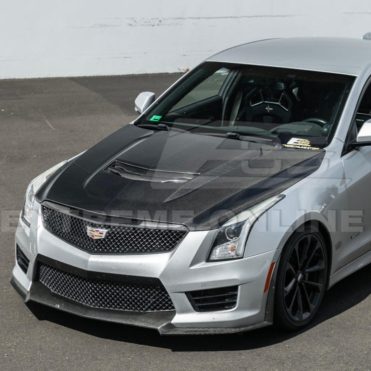 EOS Carbon Fiber Vented Hood - 16-19 Cadillac ATS-V (HOOD-1068-BKCF)