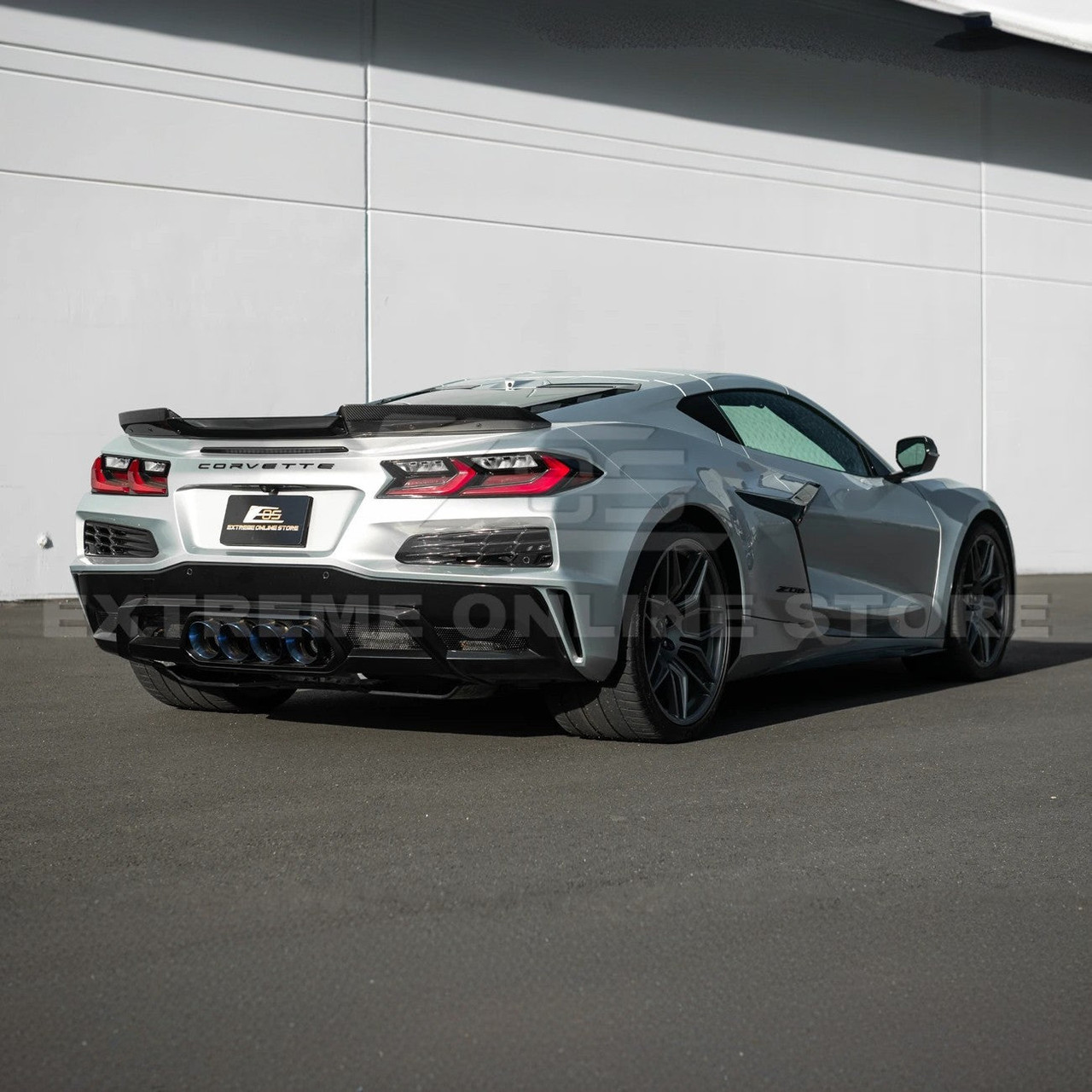 EOS Carbon Fiber Duck Tail Rear Spoiler w. Dark Wickerbill - C8 Corvette Z06 (C8-COMBO-15)