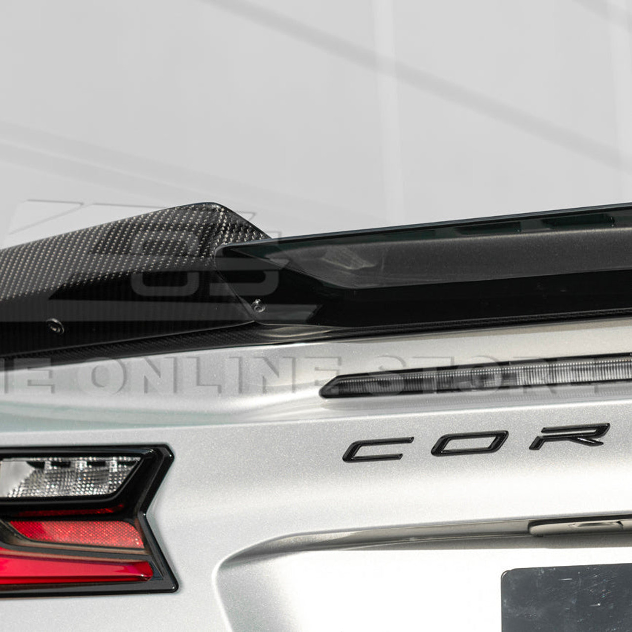 EOS Carbon Fiber Duck Tail Rear Spoiler w. Dark Wickerbill - C8 Corvette Z06 (C8-COMBO-15)
