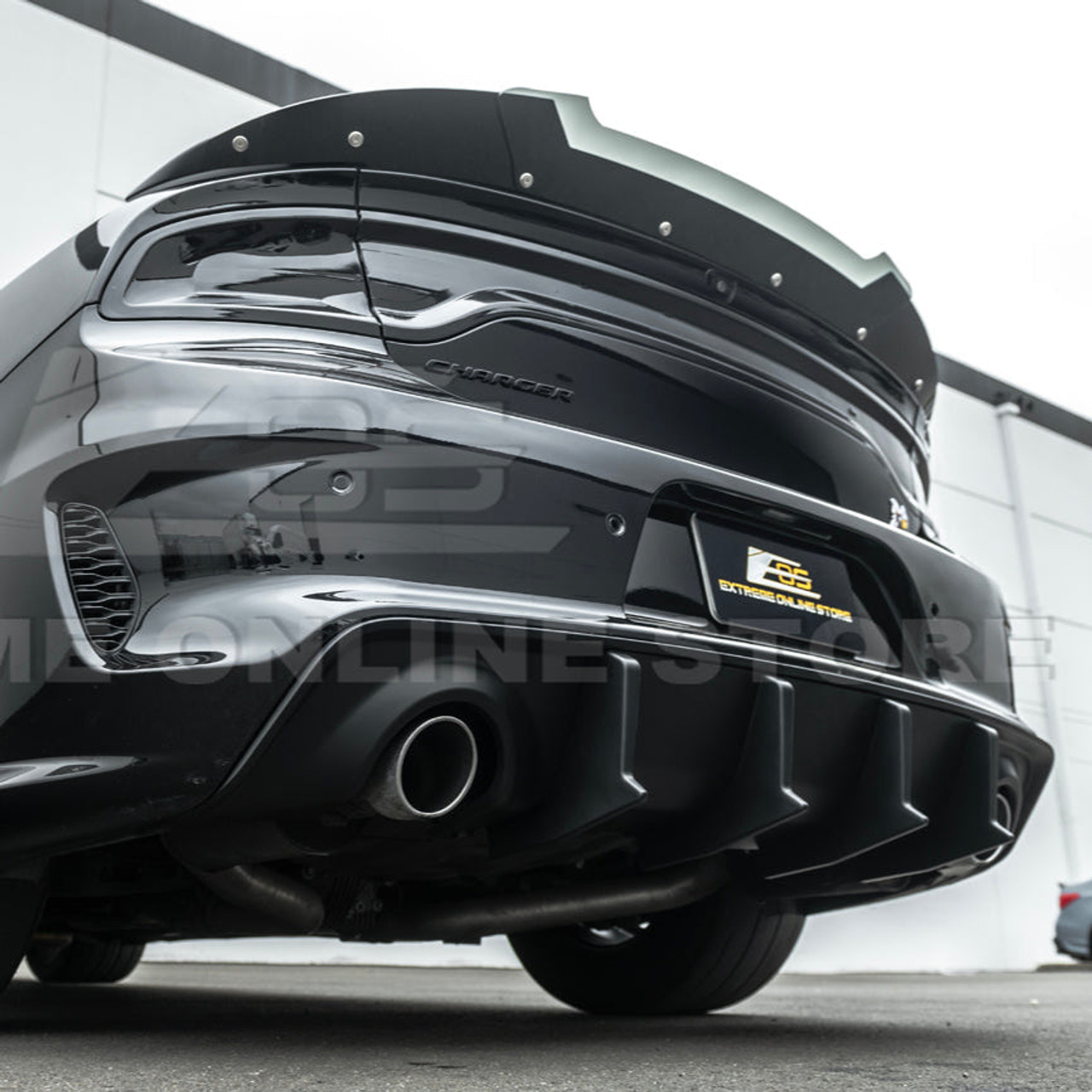 EOS Rear Diffuser Lip - Matte Black - 2020+ Dodge Charger Widebody