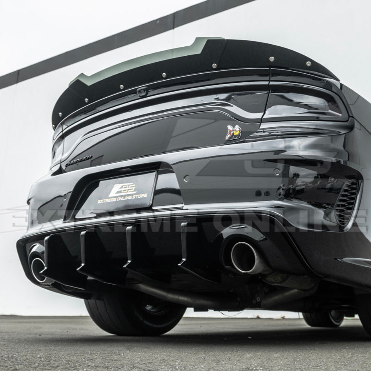 EOS Rear Diffuser Lip - Gloss Black - 2020+ Dodge Charger Widebody