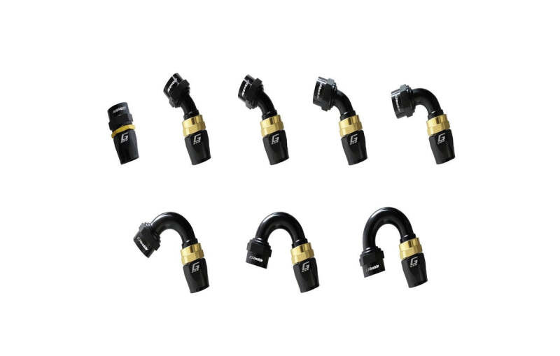 GReddy AN04 STRAIGHT HOSE END SWIVEL BLACK/GOLD ANODIZED - 12800400 Photo - Close Up