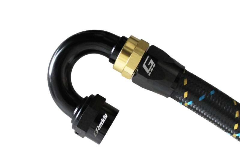 GReddy AN10 180 DEGREE HOSE END SWIVEL BLACK/GOLD ANODIZED - 12801018 Photo - Primary