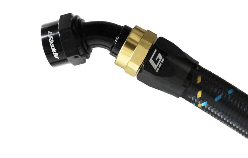GReddy AN12 45 DEGREE HOSE END SWIVEL BLACK/GOLD ANODIZED - 12801245 Photo - Primary