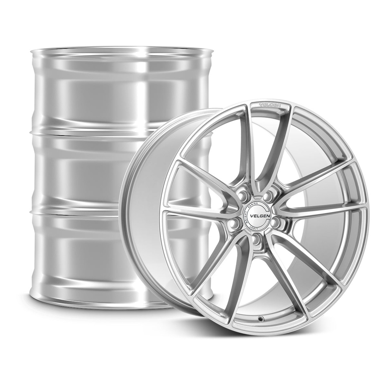Velgen VF5 Wheel Kit 19x10 / 19x11 Gloss Silver - 2015-2024 Ford Mustang S550 / S650