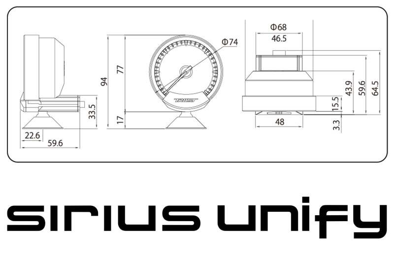 GReddy Sirius Unify Water Temperature Gauge Set (Sirius Meter w/Water Temp Sensor Set & Vision Disp) - 16001741 Photo - Close Up