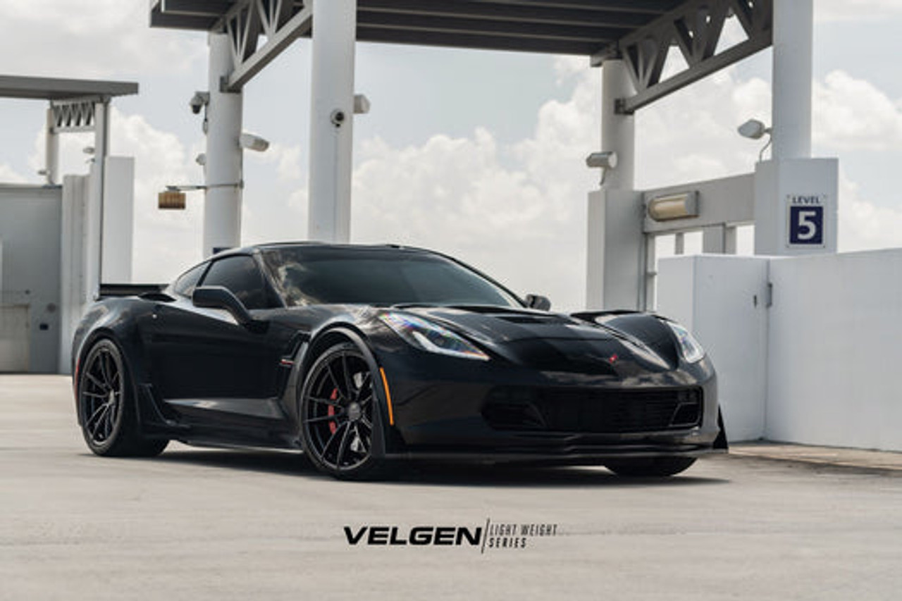 Velgen VF5 Wheel Kit 20x10 / 20x12 Gloss Black - 14-19 Chevrolet Corvette GS / Z06