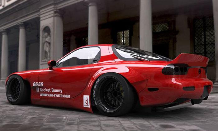 GReddy 93-96 Mazda RX-7 Rocket Bunny Full FD3S Rear Diffuser Kit Ver. 2 FRP Only - 17040208 Photo - Primary