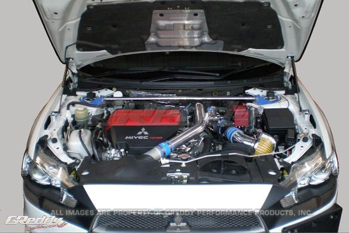 GReddy 08-11 Mitsubishi Evo X CZ4A Engine Hood Lifter Kit (Designed for OEM weight hoods.) - 18530101 Photo - Primary