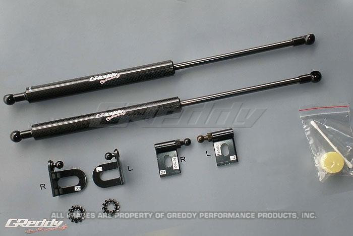 GReddy 08-11 Mitsubishi Evo X CZ4A Engine Hood Lifter Kit (Designed for OEM weight hoods.) - 18530101 Photo - Primary