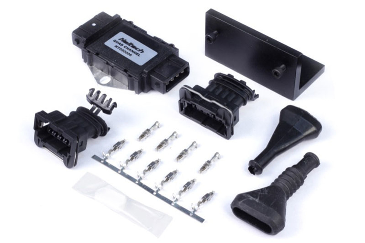 Haltech Quad Channel OEM Igniter (DUMB) w/Plugs/Pins/Mounting Bracket/Paste - HT-020006