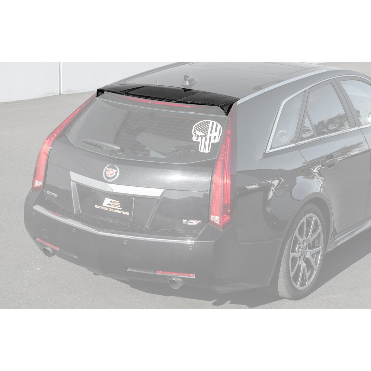 EOS Carbon Fiber Rear Roof Spoiler - 09-15 CTS-V Wagon (SPOILER-638-BKCF)