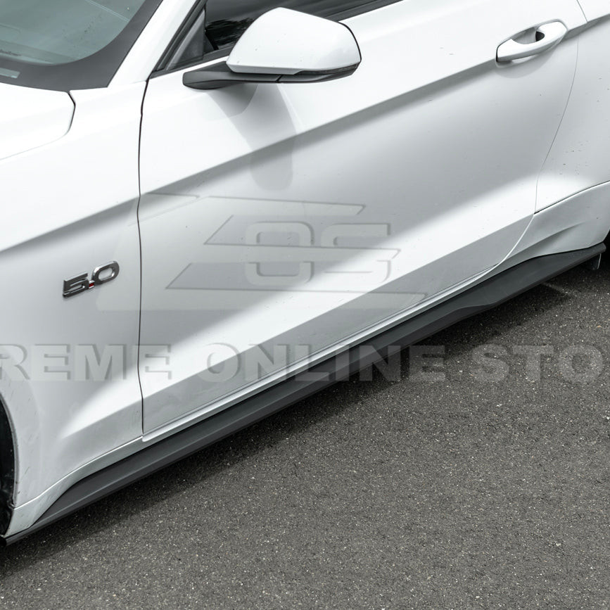 EOS Side Skirt Extension - Matte Black - 15-23 Ford Mustang S550 (SS-1248-ABS)