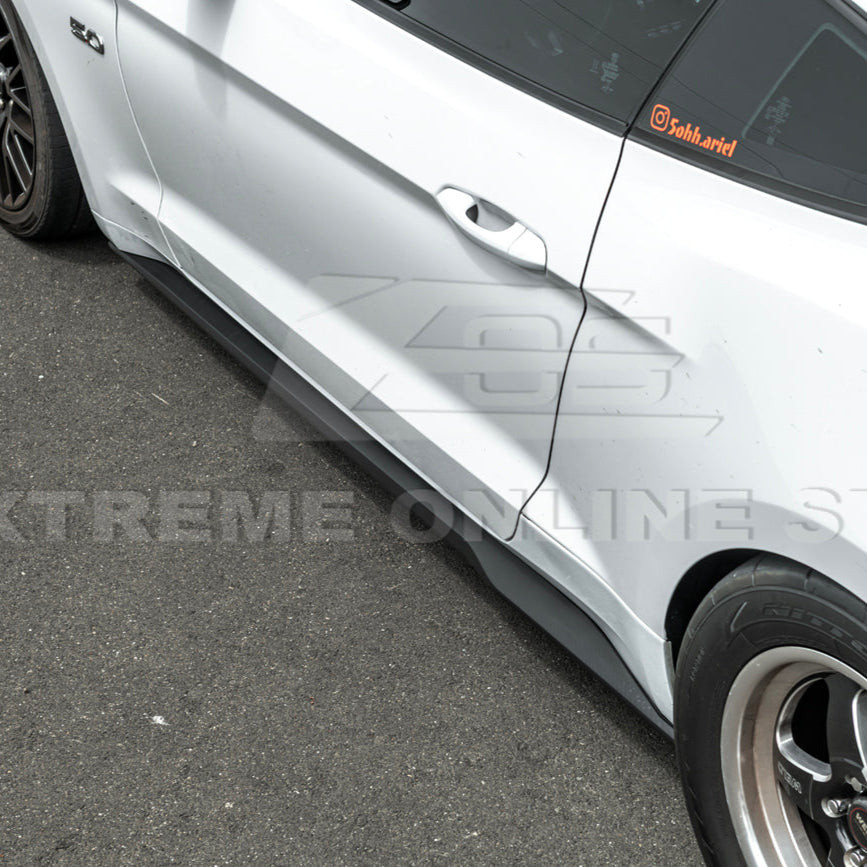 EOS Side Skirt Extension - Matte Black - 15-23 Ford Mustang S550 (SS-1248-ABS)