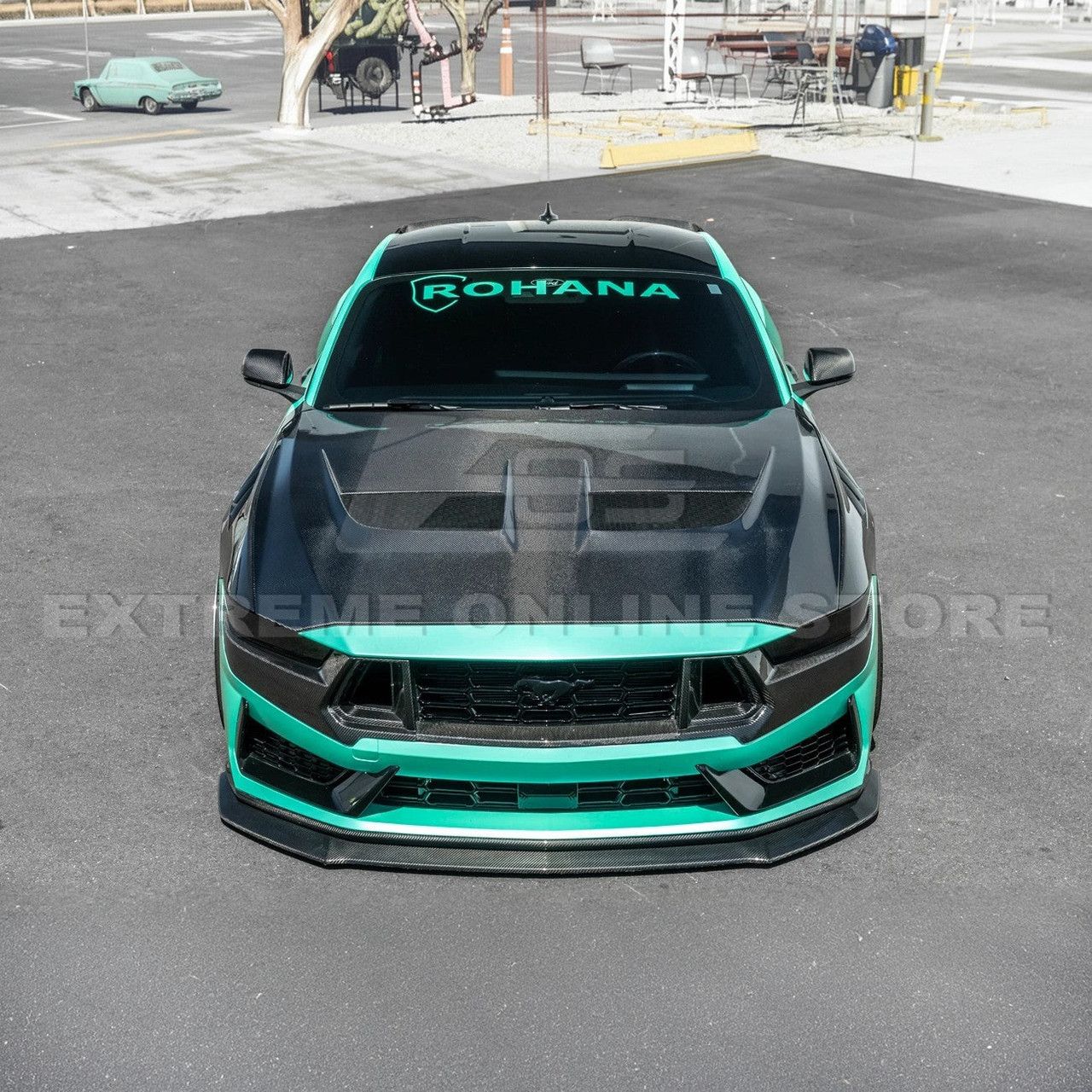 EOS Carbon Fiber Middle Grille Trim - 2024+ Ford Mustang Dark Horse (VENT-1240-BKCF)