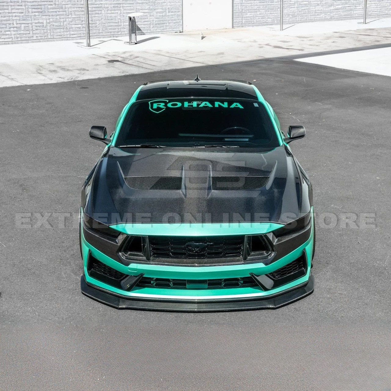 EOS Carbon Fiber Upper Grille Trim - 2024+ Ford Mustang Dark Horse (VENT-892-BKCF_VENT-1240-BKCF)