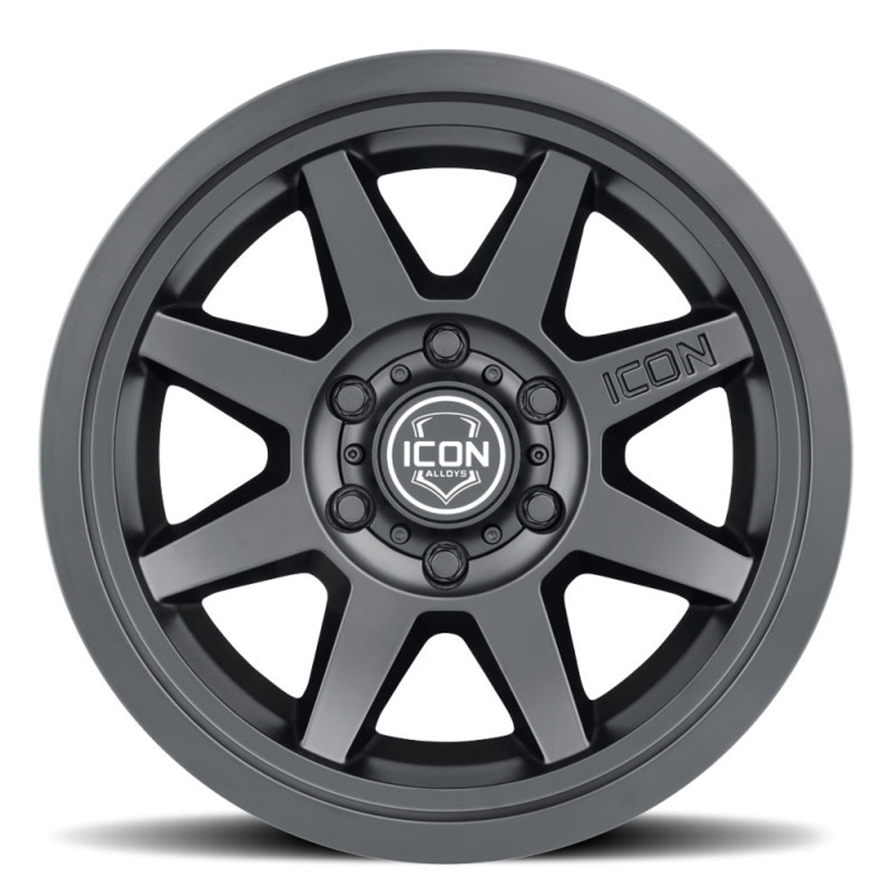 ICON Rebound 17x8.5 6x5.5 0mm Offset 4.75in BS 106.1mm Bore Satin Black Wheel - 1917858347SB