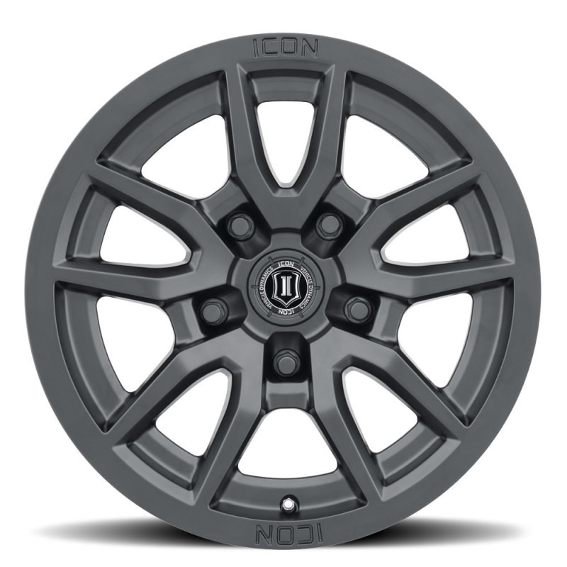 ICON Vector 5 17x8.5 5x5 -6mm Offset 4.5in BS 71.5mm Bore Satin Black Wheel - 2617857345SB