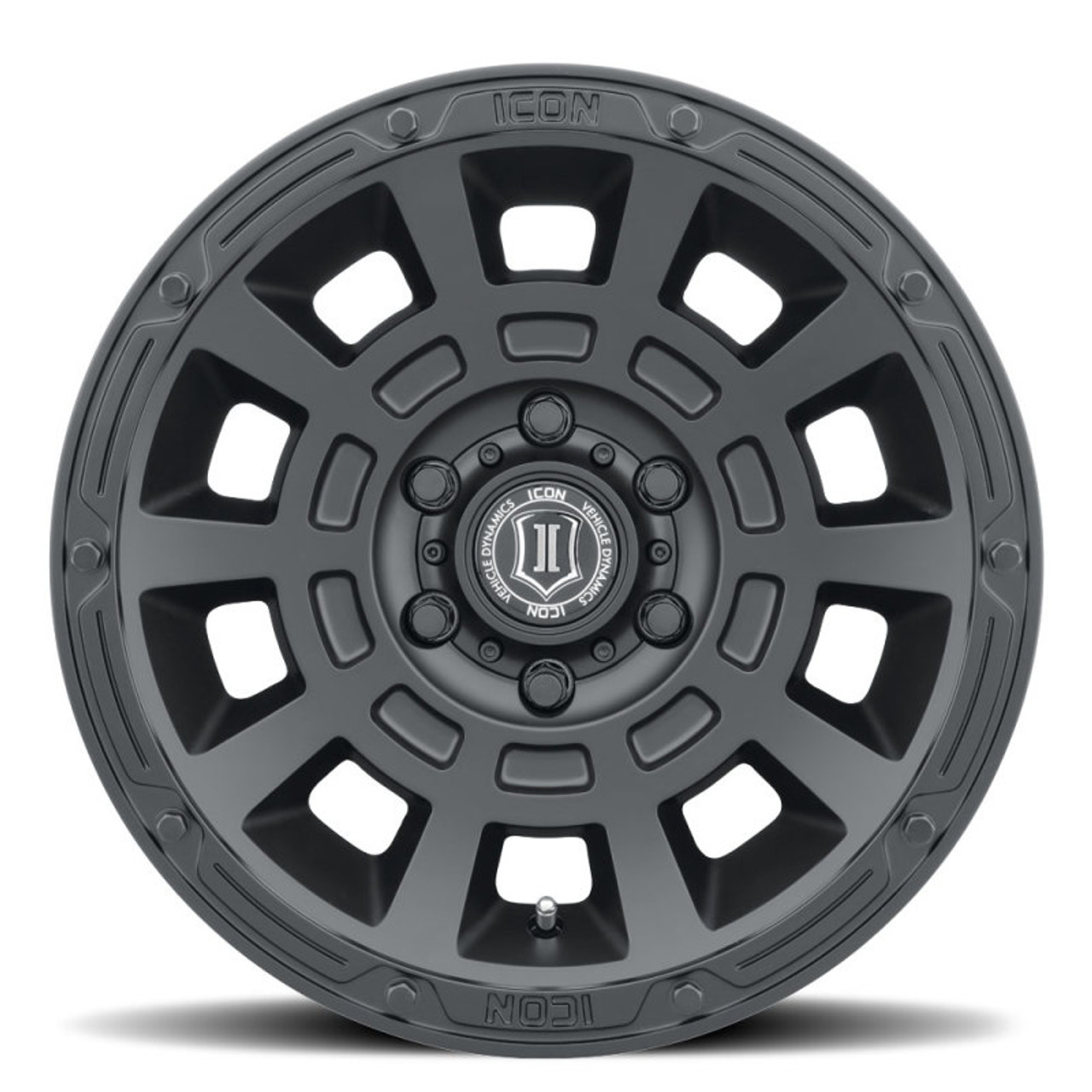 ICON Thrust 17x8.5 6x5.5 25mm Offset 5.75in BS 95.1mm Bore Satin Black Wheel - 2817859057SB