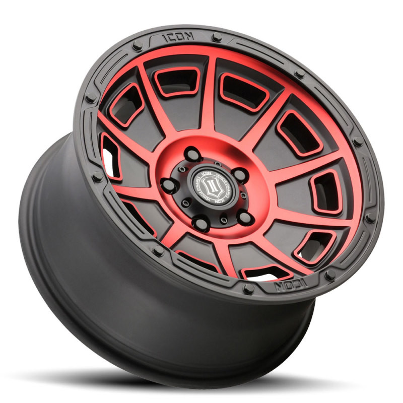 ICON Victory 17x8.5 6x135 6mm Offset 5in BS Satin Black w/Red Tint Wheel - 3017856350SBRT