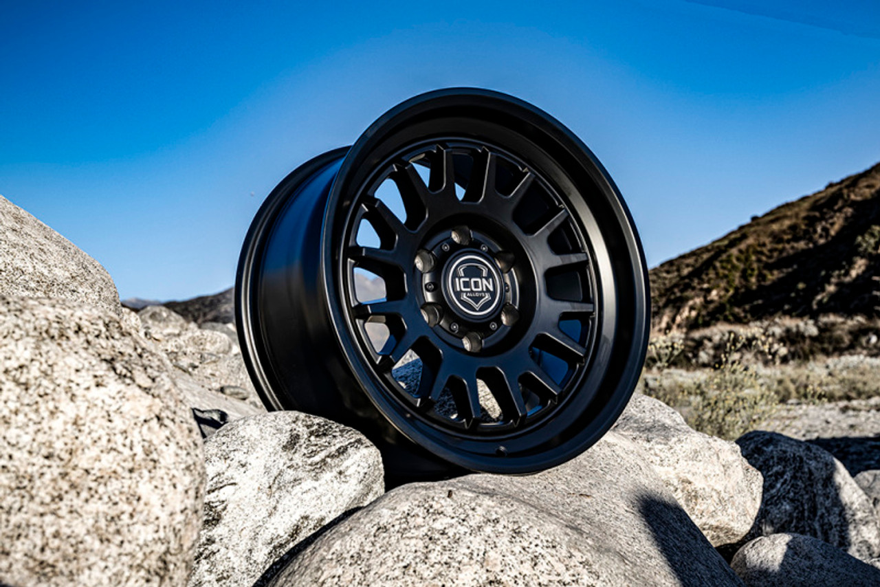 ICON Anza 17x8.5 5x5.5 0mm Offset 4.75in BS 108mm Hub Bore Satin Black Wheel - 8217858547SB