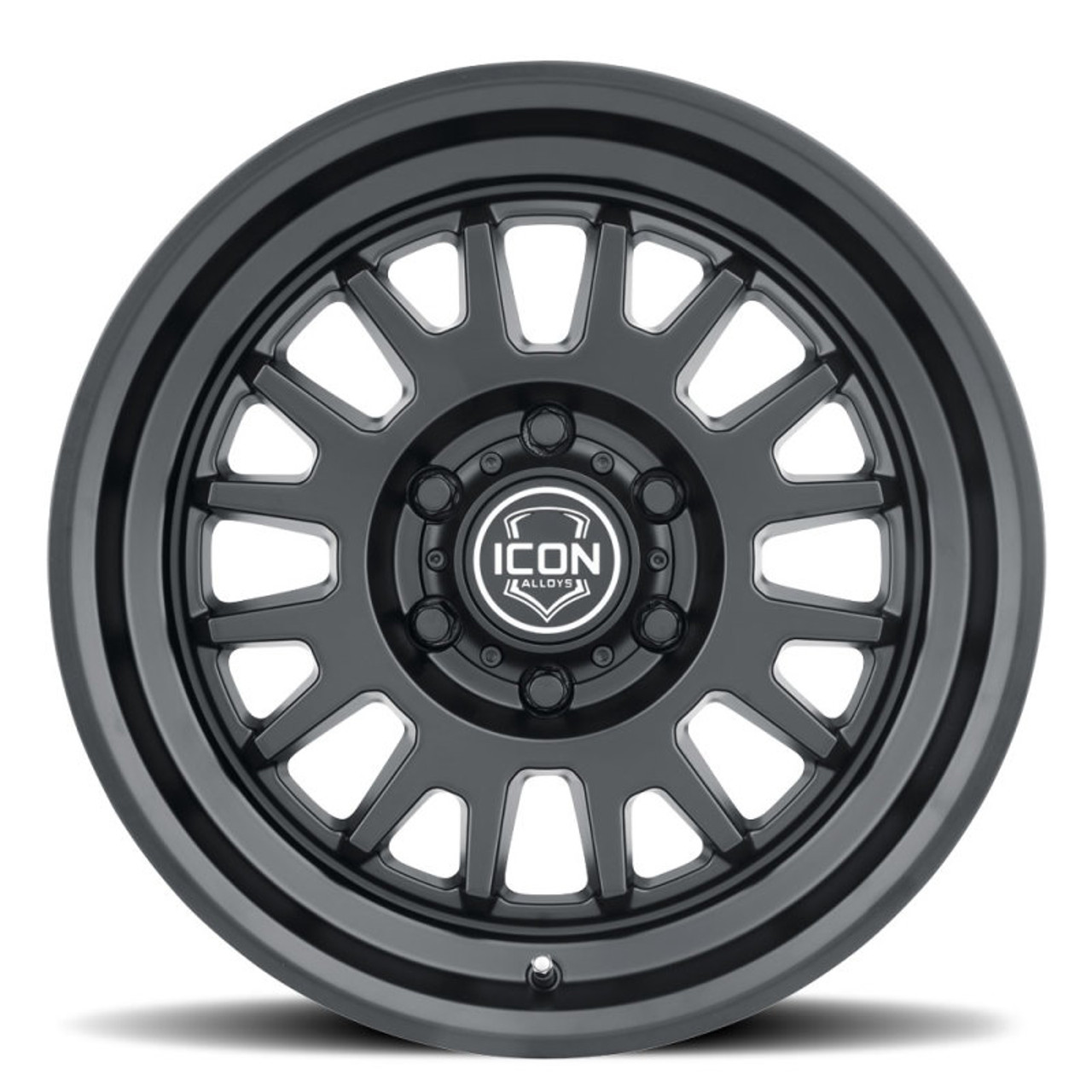 ICON Anza 17x8.5 6x120 0mm Offset 4.75in BS 67mm Hub Bore Satin Black Wheel - 8217859447SB