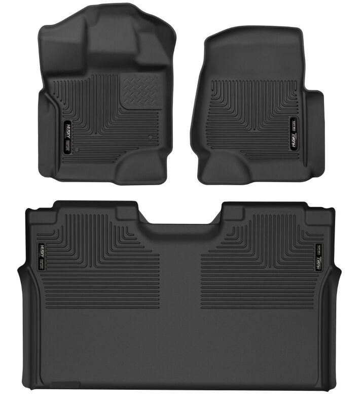 Husky Liners 15-23 Ford F-150 SuperCrew Cab X-Act Contour Front & 2nd Row Seat Floor Liners - Black - 53498