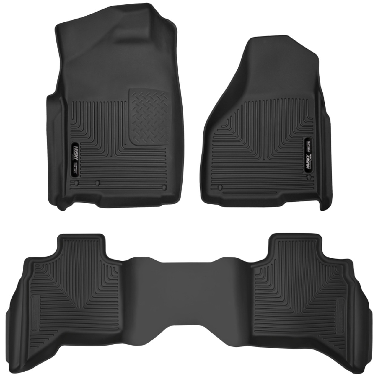 Husky Liners 10-18 Dodge Ram 1500 Quad Cab X-Act Contour Front & Second Seat Floor Liners - Black - 53628