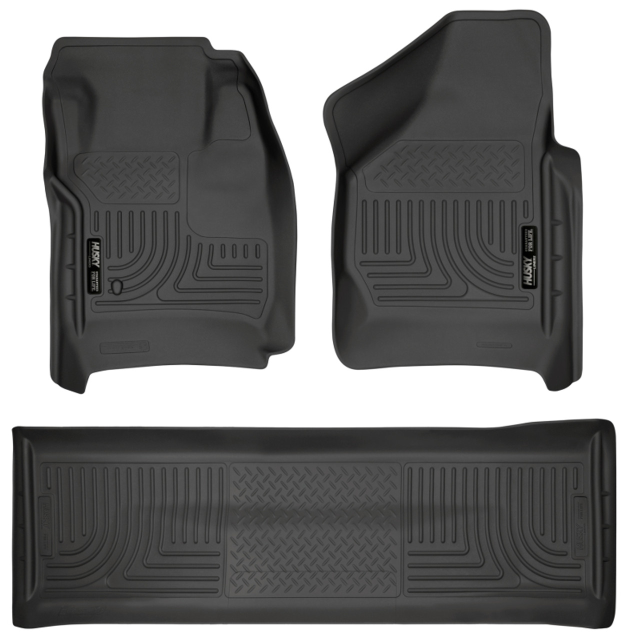 Husky Liners 08-10 Ford SD Crew Cab WeatherBeater Combo Black Floor Liners (w/o Manual Trans Case) - 98381