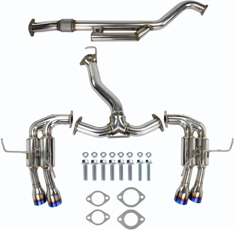 Invidia 2022+ Subaru WRX Gemini Single Layer Quad Titanium Tip Cat-Back Exhaust - HS22WRXGM4ST
