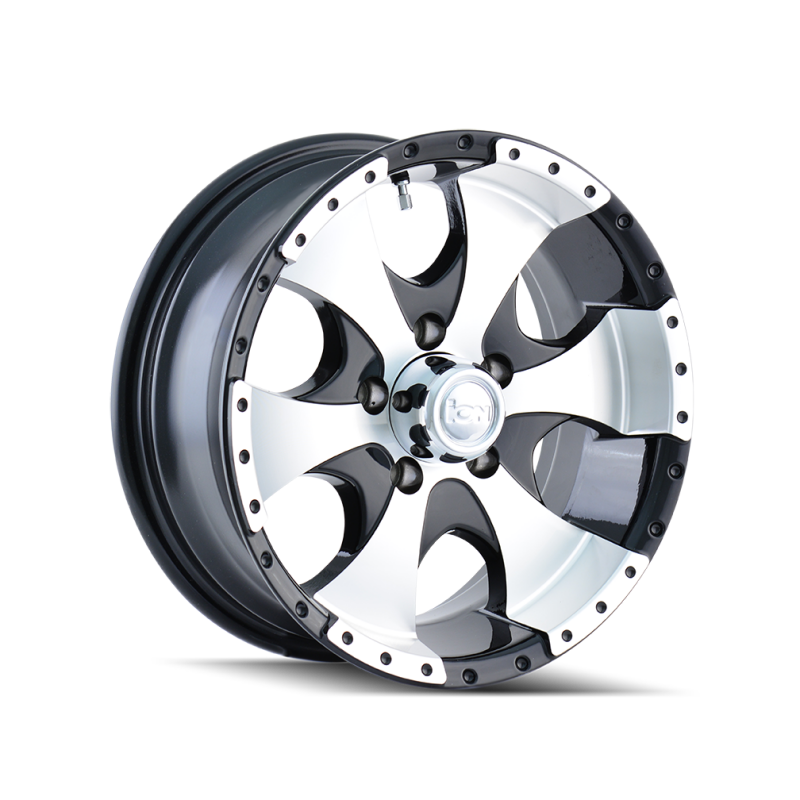 ION Type 136 15x6 / 6x139.7 BP / 0mm Offset / 108mm Hub Black/Machined Wheel - 136-5683BX Photo - Primary