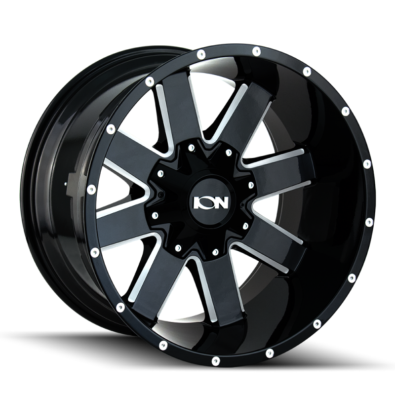 ION 141 20x9 / 8x165.1 BP / 0mm Offset / 130.8mm Hub Gloss Black Milled Wheel - 141-2981M Photo - Primary
