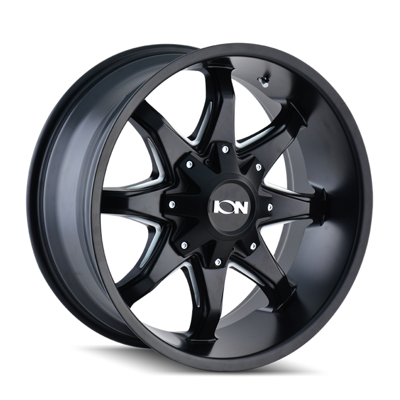 ION Type 181 17x9 / 5x114.3 BP / -12mm Offset / 87mm Hub Satin Black/Milled Spokes Wheel - 181-7956M12