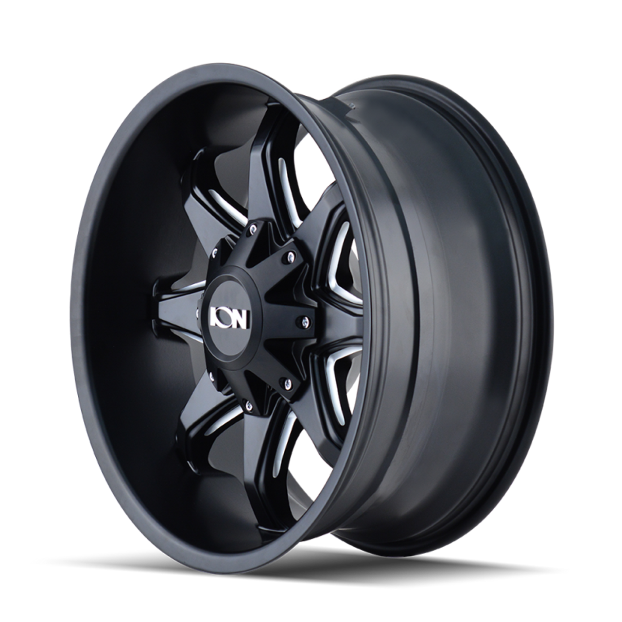 ION Type 181 17x9 / 5x114.3 BP / -12mm Offset / 87mm Hub Satin Black/Milled Spokes Wheel - 181-7956M12