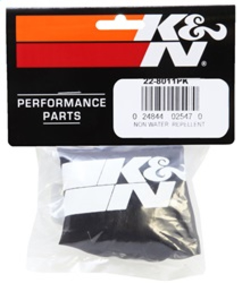 K&N PreCharger Air Filter Wrap Black Universal 4in. Height 4in. Inside Diameter - 22-8011PK