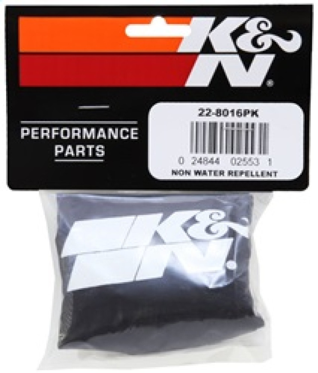 K&N Universal PreCharger Round Straight Air Filter Wrap Black - 22-8016PK