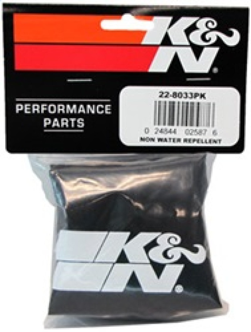 K&N PreCharger Tapered Air Filter Wrap Black 6in Height / 6in Diameter - 22-8033PK