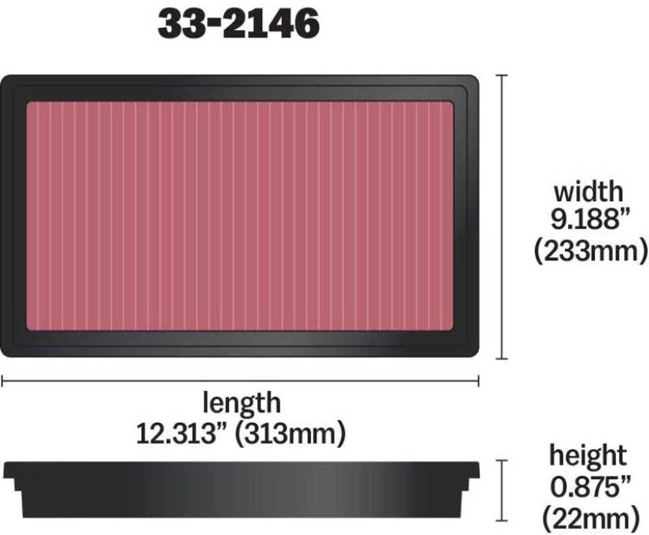 K&N Replacement Air Filter TOYOTA LANDCRUISER V8-4.7L; 1999-2000 - 33-2146