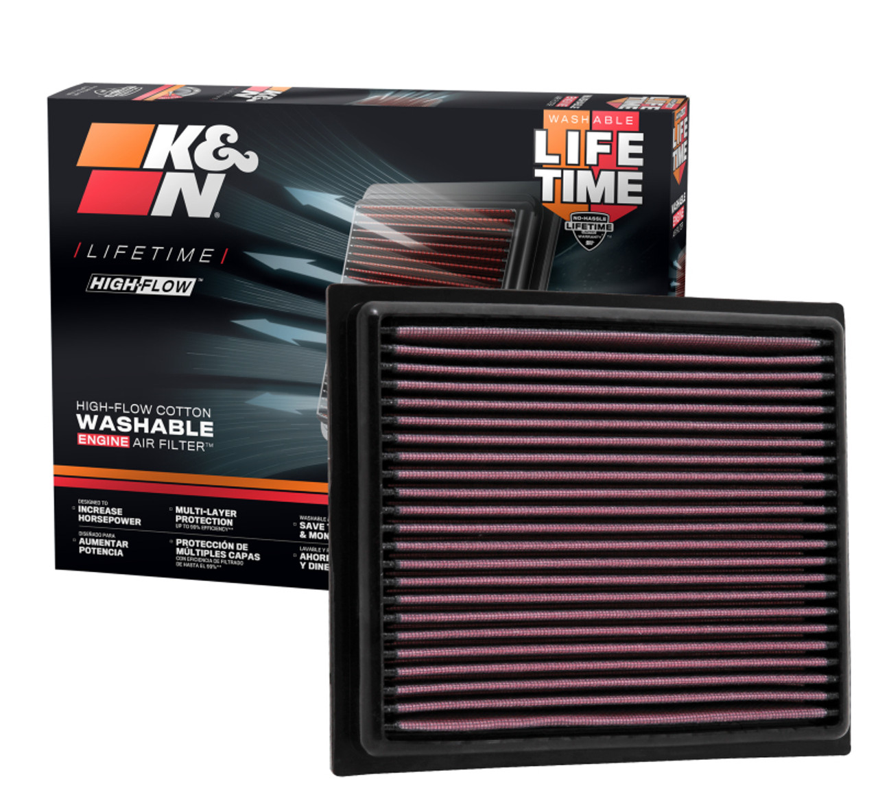 K&N Replacement Air Filter TOYOTA PRIUS 1.8L L4; 2010 - 33-2435