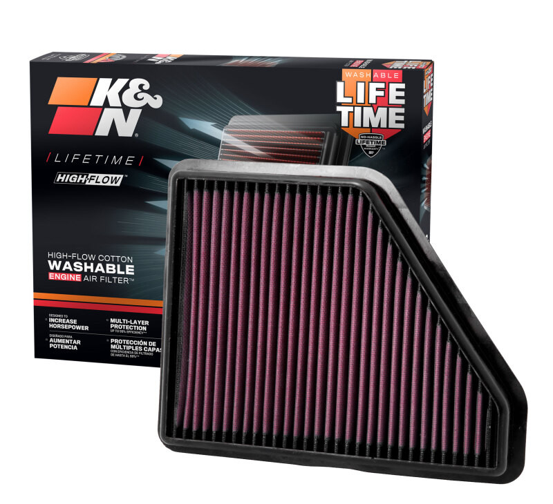 K&N Replacement Air Filter CHEVROLET EQUINOX 2.4L L4 & 3.0L V6; 2010 - 33-2439