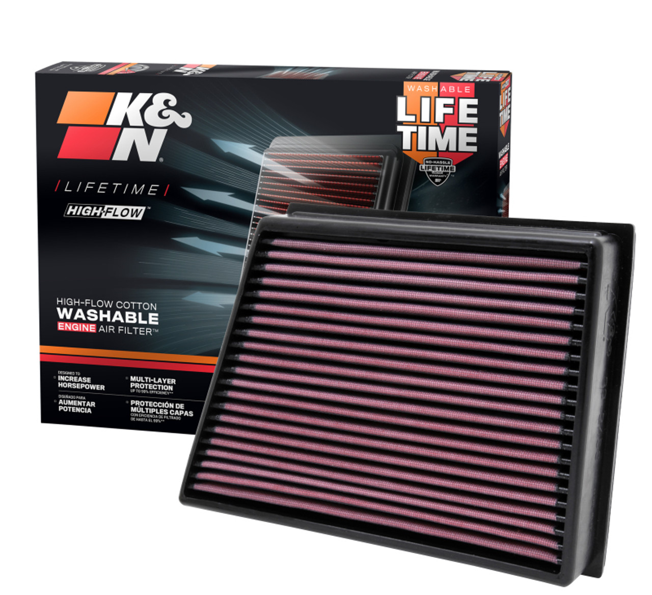 K&N Replacement Air Filter for 11-12 GMC Sierra / Chevy Silverado - 33-2466