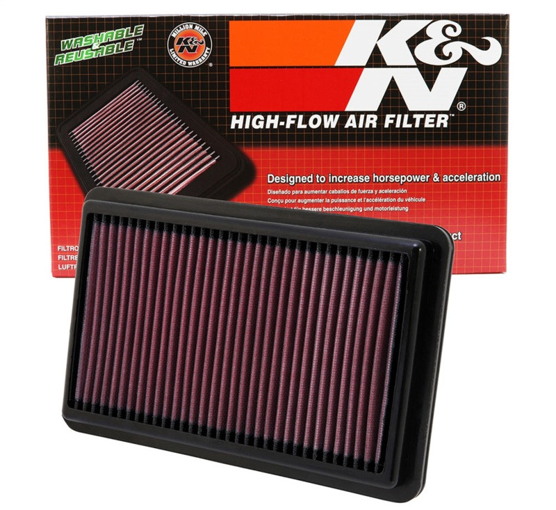 K&N Replacement Air Filter 10.188in O/S Length x 6.375in O/S Width x 1.063in H for 12 Honda Civic Si - 33-2473